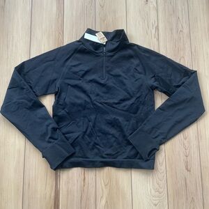 Victoria Secret PINK Active Black‎ Cropped Quarter-zip